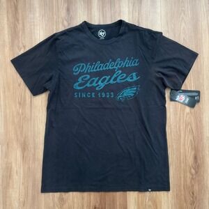 '47 Philadelphia Eagles Dusted Jet Black NFL Graphic T-Shirt Men's Medium